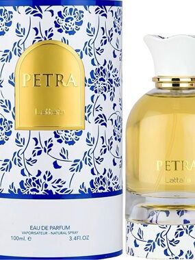 Petra Eau de Parfum by Lattafa — Blue & White Floral Bottle 3.4 oz